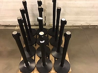 Afzetpaal (12x) zwart met treklint - afbeelding 2 van  2