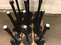 Afzetpaal (12x) zwart met treklint - afbeelding 2 van  2