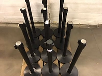 Afzetpaal (12x) zwart met treklint - afbeelding 2 van  2