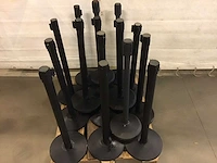 Afzetpaal (15x) zwart met treklint - afbeelding 2 van  2