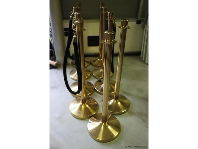 Afzetpalen - kleur goud/zwart - 9 stuks - afbeelding 1 van  3