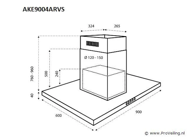 Afzuigkap -inventum ake9004arvs - afbeelding 2 van  2