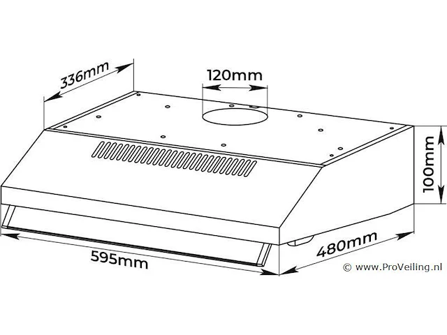 Afzuigkap 59,5 cm, met vetfilters, rvs, led- verlichting - afbeelding 5 van  11