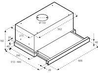 Afzuigkap, uitschuifkap 60 cm inventum, inventumakv6004rvs - afbeelding 3 van  5