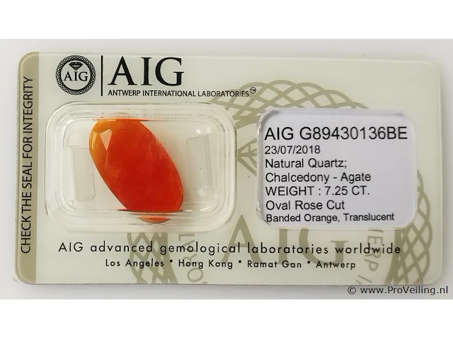 Agate 7.25ct aig certified - afbeelding 5 van  8