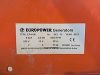 Aggregaat benzine 3,6kva 2x230v ra, europower generators, ep4100, 2015 - afbeelding 3 van  11
