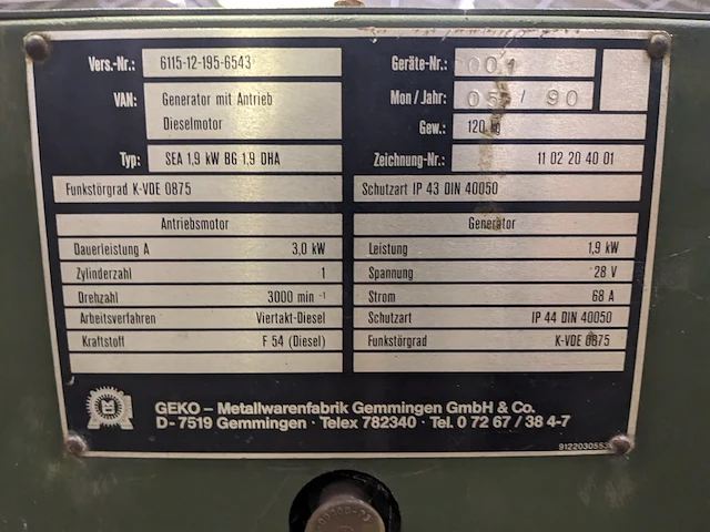 Aggregaat, geko, sea 1.9 kw bg 1.9 dha - afbeelding 5 van  14