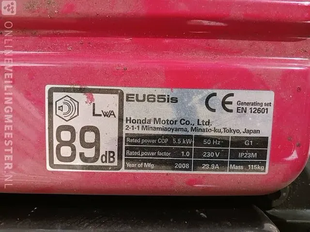 Aggregaat honda, inventer eu65is, bouwjaar 2008 - afbeelding 9 van  9