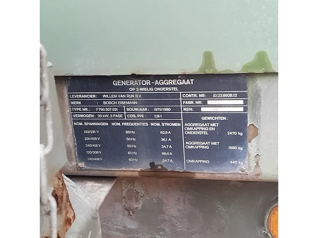 Aggregaat op aanhanger, bosch eisemann, 7 790 307 021, 1979 - afbeelding 4 van  27