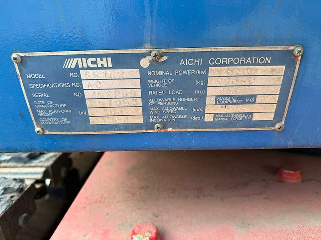 Aichi - sr 182 - rups hoogwerker - afbeelding 15 van  25