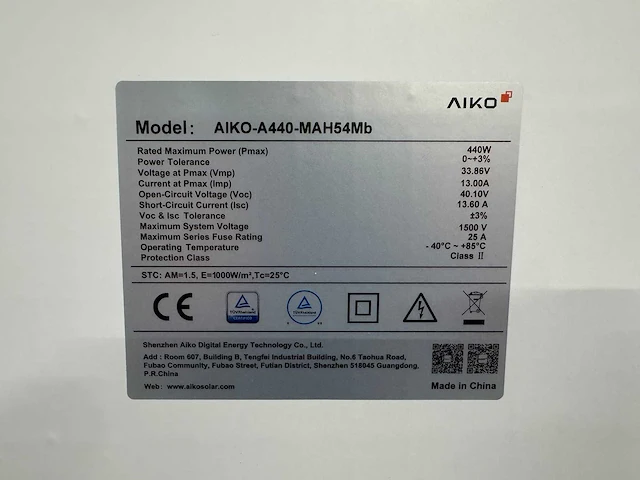 Aiko - set van 20 zonnepanelen (440 wp) - afbeelding 4 van  4