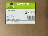 Air bike crosstrainer, hometrainer met luchtweerstand 8 niveaus, wellactive - afbeelding 7 van  7