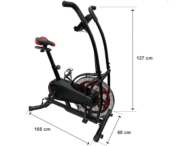 Air bike crosstrainer, luchtweerstand, 8 niveaus wellactive - afbeelding 2 van  3