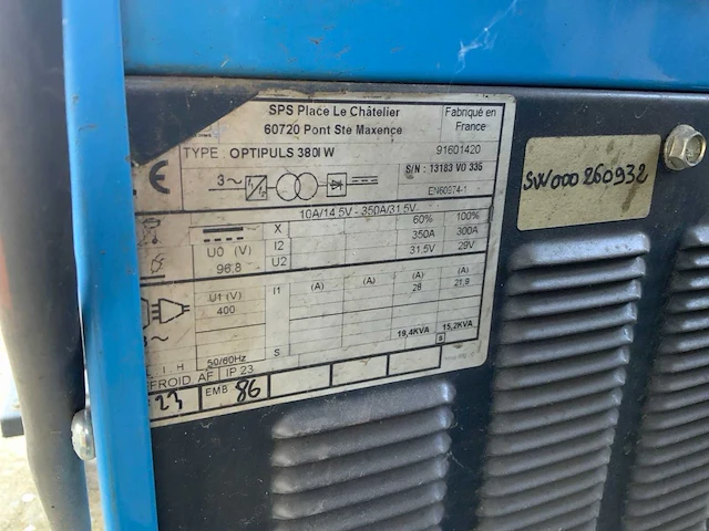 Air liquide optipulse 380iw mig lasapparaat - afbeelding 8 van  8