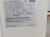Air to water heat pump mitsubishi, suz-swm40va, bouwjaar 2022 - afbeelding 5 van  5