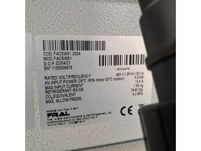 Airconditioning 15kw watergekoeld met buitenunit fral, facsw51, bouwjaar 2021 - afbeelding 4 van  12