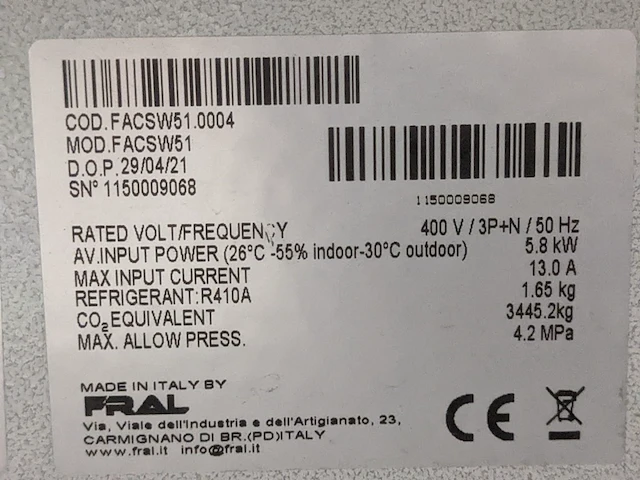 Airconditioning 15kw watergekoeld met buitenunit fral, facsw51, bouwjaar 2021 - afbeelding 5 van  19