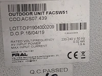 Airconditioning 15kw watergekoeld met buitenunit fral, facsw51, bouwjaar 2021 - afbeelding 4 van  12