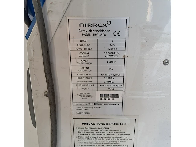 Airconditioning 7,5kw 230v - spot af22, hephzibah, hsc-3500, 2017 - afbeelding 2 van  10