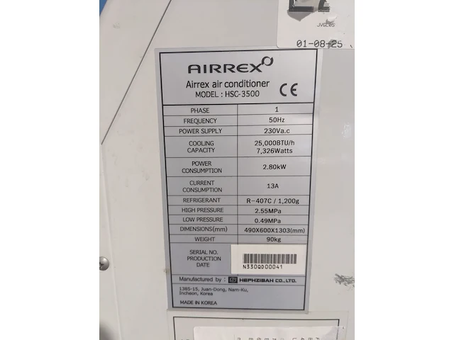 Airconditioning 7,5kw 230v - spot af22 hephzibah, hsc-3500, bouwjaar 2017 - afbeelding 12 van  14