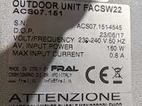Airconditioning 7kw 230v - fral, facsw22, bouwjaar 2014, watergekoeld met buitenunit - afbeelding 9 van  17