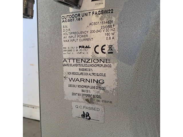 Airconditioning 7kw 230v , fral, facsw22, 2014 - afbeelding 9 van  21