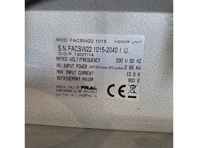 Airconditioning 7kw 230v , fral, facsw22, 2014 - afbeelding 18 van  18