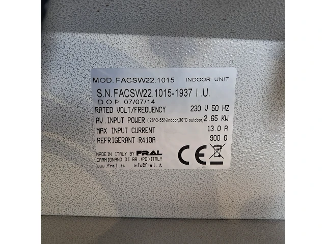 Airconditioning 7kw 230v , fral, facsw22, 2014 - afbeelding 2 van  20