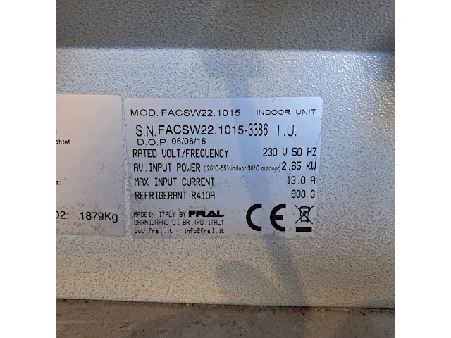 Airconditioning 7kw 230v , fral, facsw22, 2016 - afbeelding 21 van  21