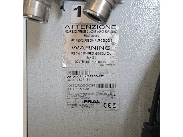Airconditioning 7kw 230v, fral, facsw22, 2019, - watergekoeld met buitenunit - afbeelding 3 van  17
