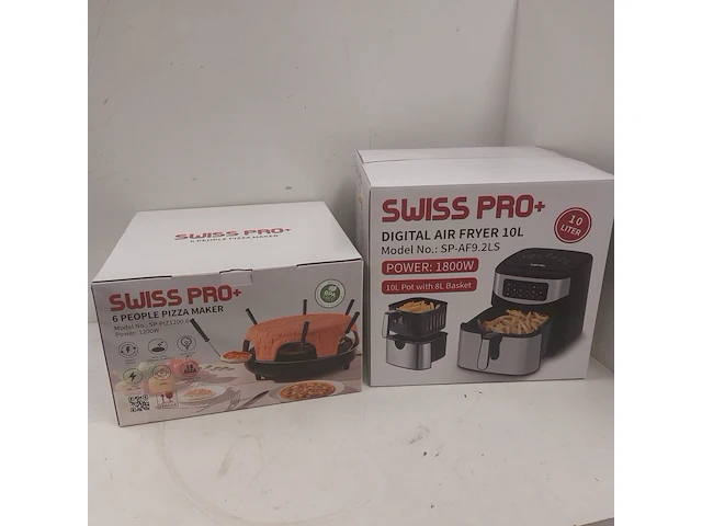 Airfryer 10 l & pizzarette 6 persoons, swiss pro plus - afbeelding 1 van  7