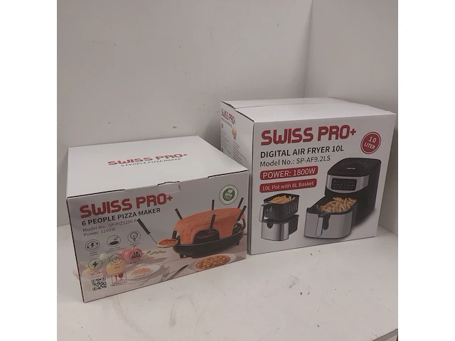 Airfryer 10 l & pizzarette 6 persoons, swiss pro plus - afbeelding 1 van  7