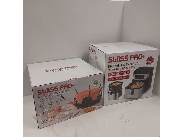 Airfryer 10 l & pizzarette 6 persoons, swiss pro plus - afbeelding 1 van  7