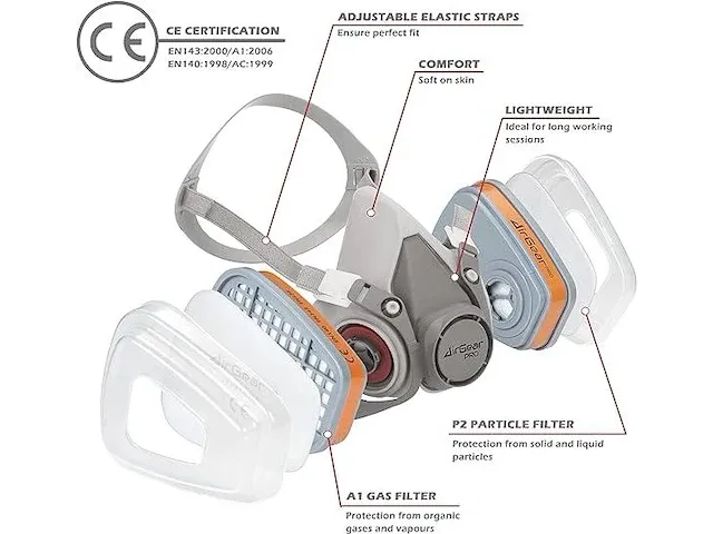 Airgearpro g-500 adembeschermingsmasker - afbeelding 2 van  2