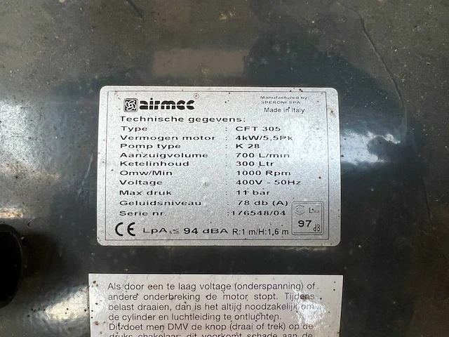 Airmec - cft 305 - luchtcompressor - - afbeelding 6 van  7