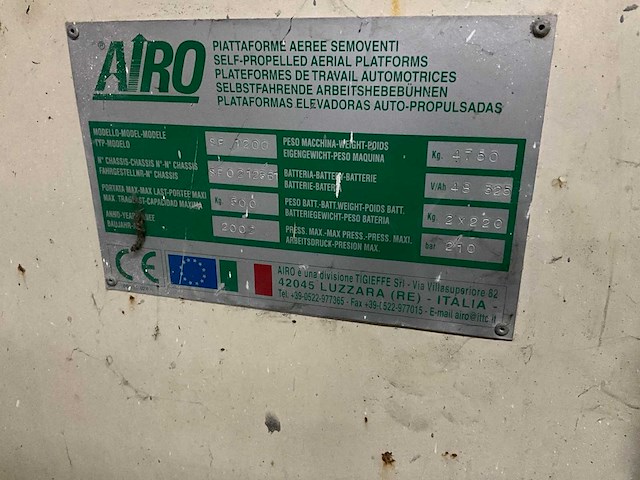 Airo sf 1200/e hoogwerker - afbeelding 7 van  15