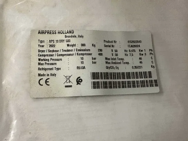 Airpress - aps 10 dry 500 - schroefcompressor - 2022 - afbeelding 12 van  14