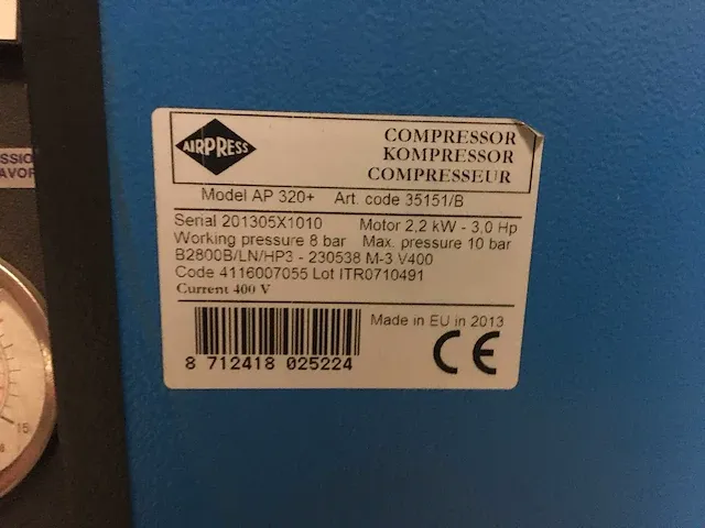 Airpress ap 320+ silent.ln air compressor - afbeelding 8 van  10