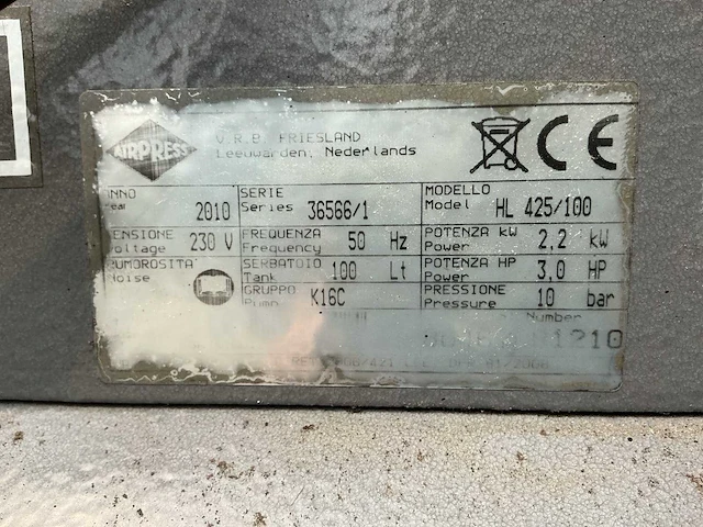 Airpress hl 425/100 luchtcompressor - afbeelding 9 van  9