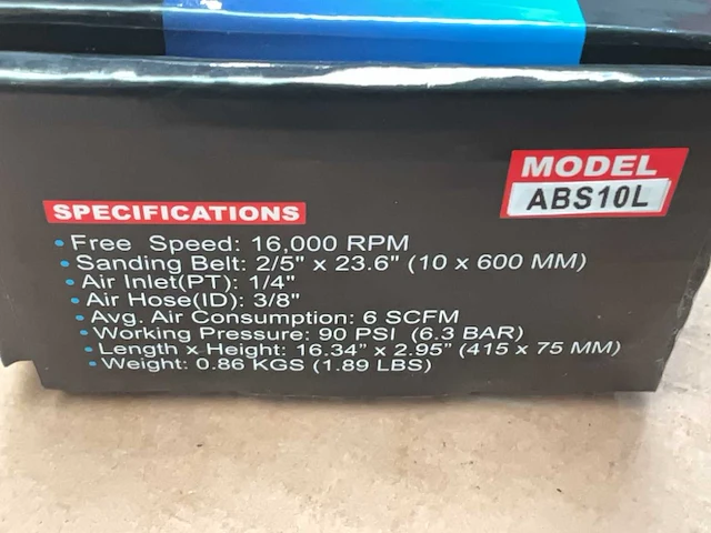 Airpro abs10l long reach air belt sander - afbeelding 5 van  6