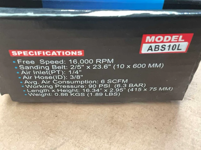 Airpro abs10l long reach air belt sander - afbeelding 5 van  6