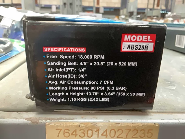 Airpro abs20b air belt sander - afbeelding 5 van  5