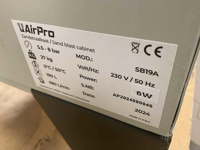 Airpro sb19a zandstraalkast - afbeelding 6 van  6
