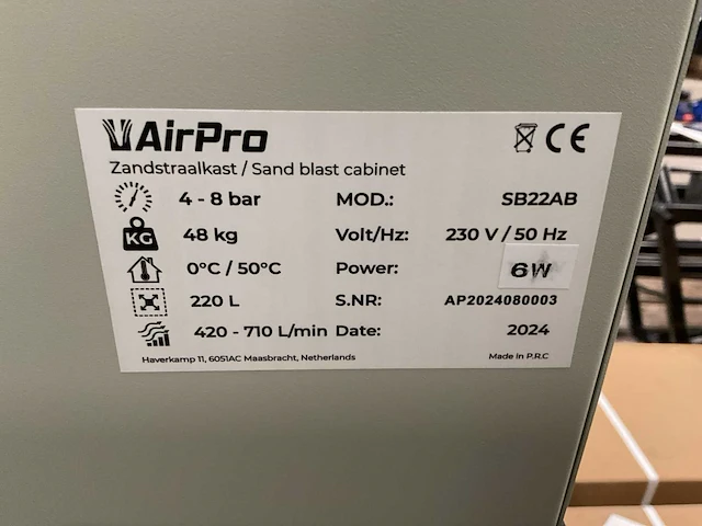 Airpro sb22ab straalcabine - afbeelding 7 van  7