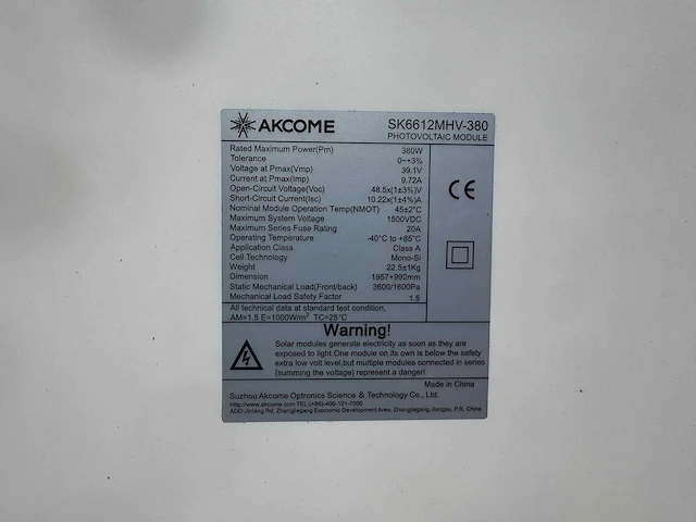 Akcome - set van 30 zonnepanelen (380 wp) met 10 kw omvormer - afbeelding 4 van  8