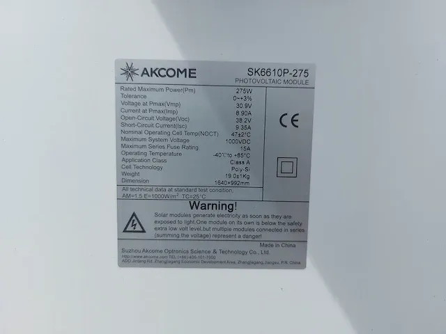 Akcome - set van 4 akcome sk6610p-275 zonnepanelen en 1 saj 1.0 omvormer - afbeelding 7 van  11