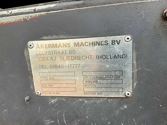 Akerman - 1986 - h14b - rupsgraafmachine - afbeelding 6 van  14