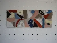 Akoestisch wandpaneel met textielkunst "pastel" 196 x 76 x 5 cm. gepuncht met diverse garens. verkoopprijs ... - afbeelding 2 van  2