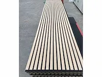 Akoestische wandpanelen - naturel eiken - wanddecoratie (4x) - afbeelding 4 van  4
