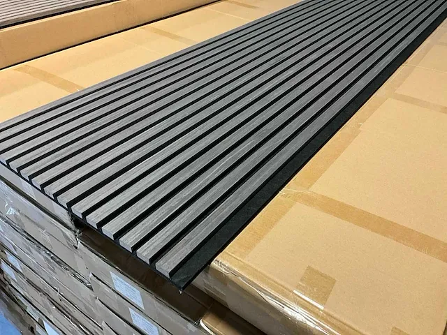 Akoestische wandpanelen - zwart eiken - wanddecoratie (4x) - afbeelding 3 van  10
